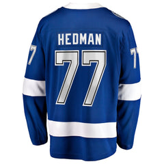 NHL Blue Victor Hedman Tampa Bay Lightning Fanatics Home Captain Patch Breakaway Jersey