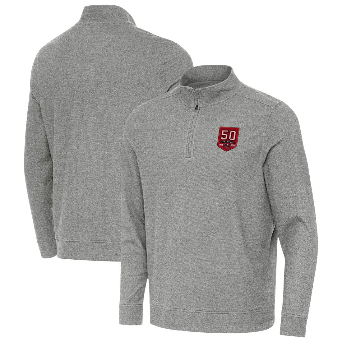 Antigua 50th Season Subtle Quarter-Zip Sweatshirt - Tampa Bay Buccaneers