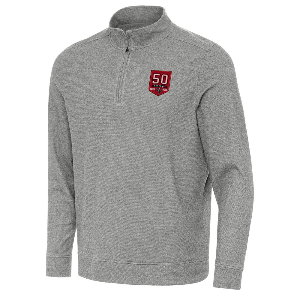 Antigua 50th Season Subtle Quarter-Zip Sweatshirt - Tampa Bay Buccaneers