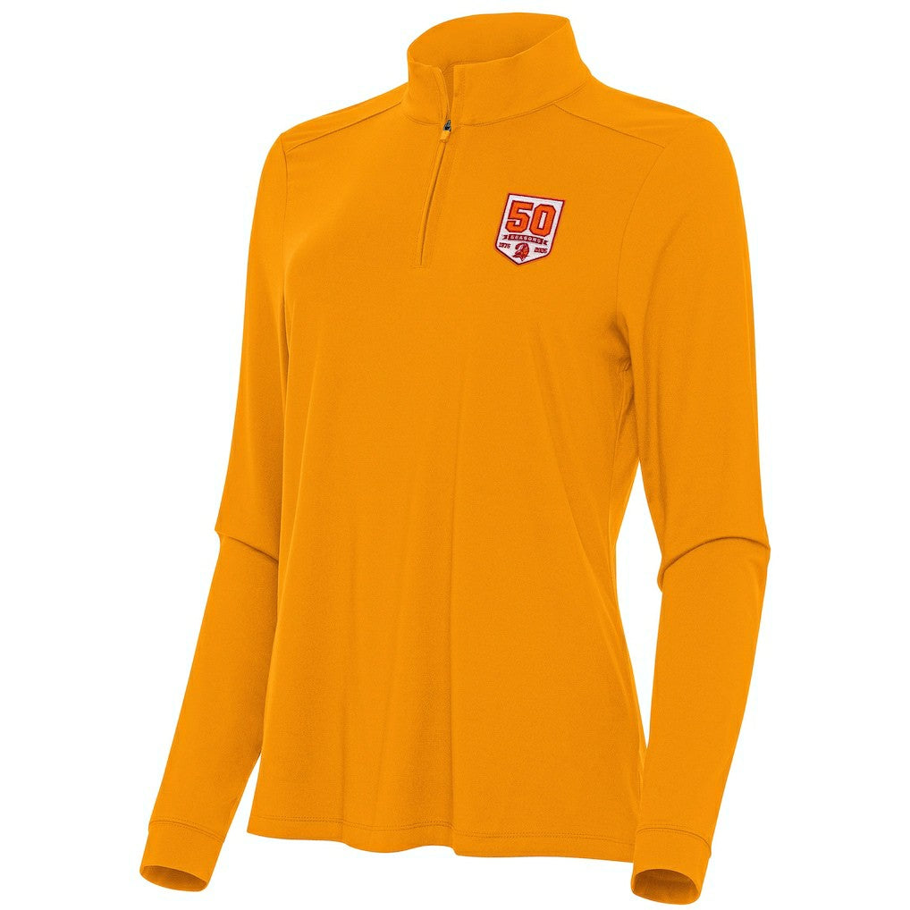 Antigua Women's 50th Season Intent Quarter-Zip Sweatshirt - Tampa Bay Buccaneers