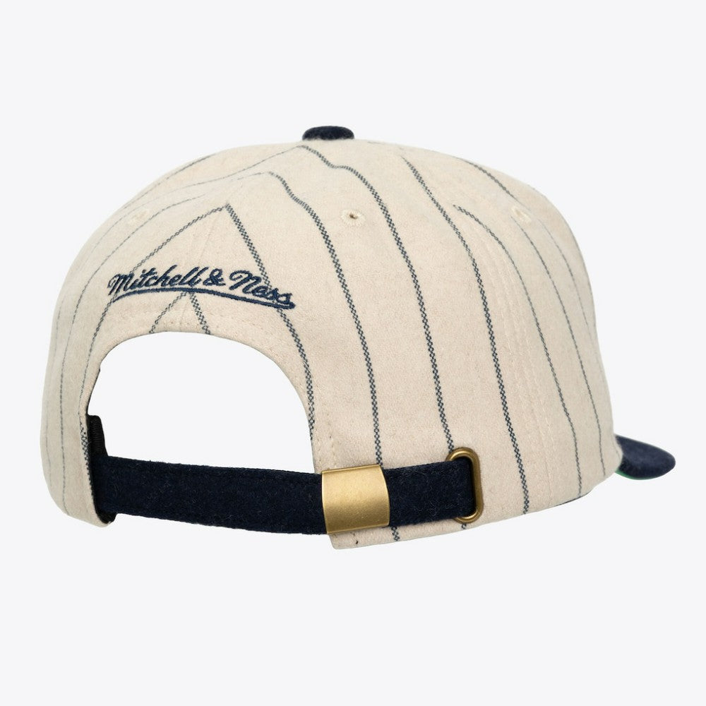 MLB Chicago Cubs Mitchell & Ness Unisex Vintage Ground Melton Wool Pinstripe Adjustable Hat