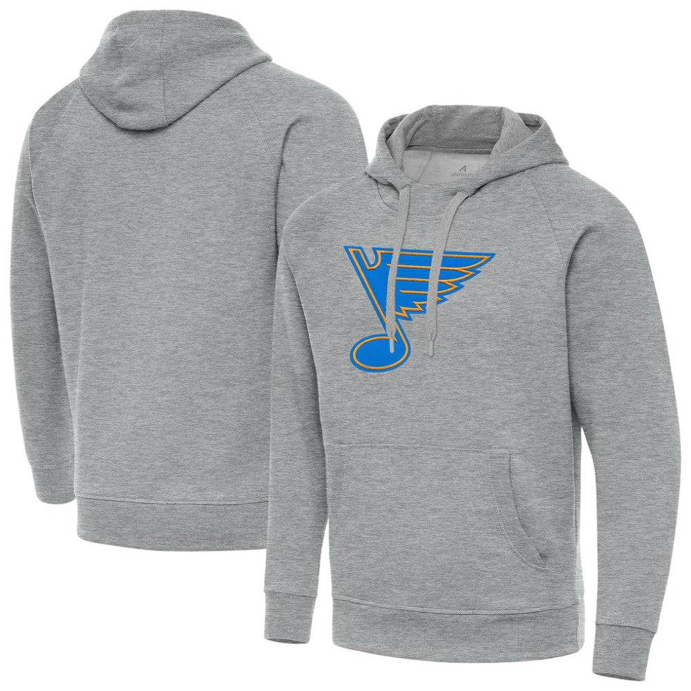 NHL Heather Gray St. Louis Blues Antigua Victory Pullover Hoodie