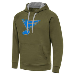 NHL Olive St. Louis Blues Antigua Victory Pullover Hoodie