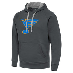 NHL Charcoal St. Louis Blues Antigua Victory Pullover Hoodie