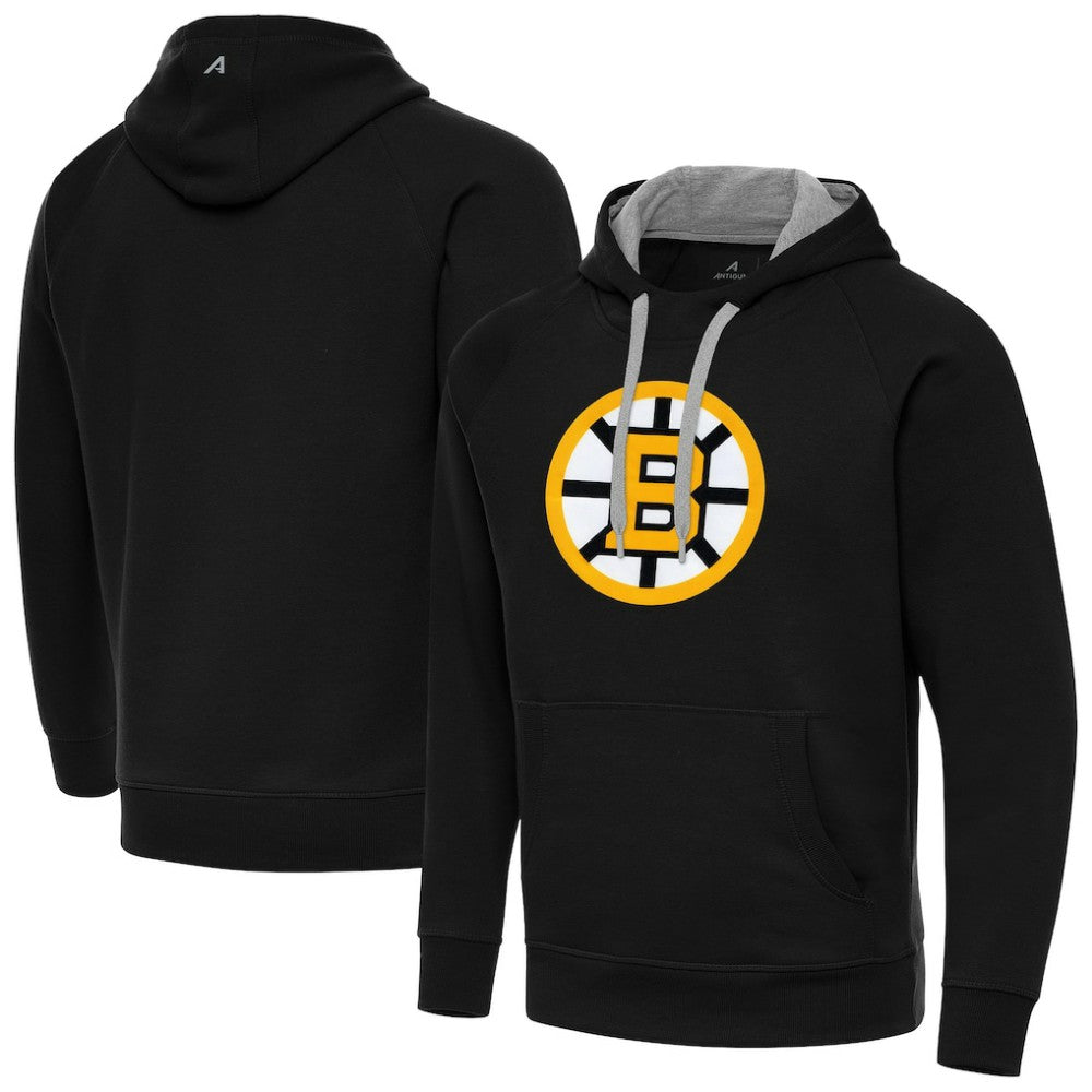 NHL Black Boston Bruins Antigua Victory Pullover Hoodie
