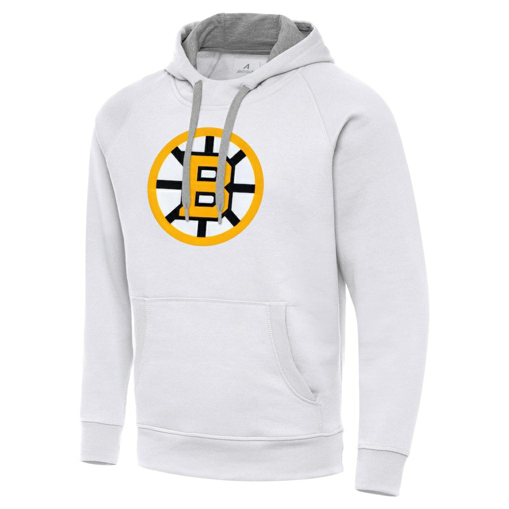 NHL White Boston Bruins Antigua Victory Pullover Hoodie