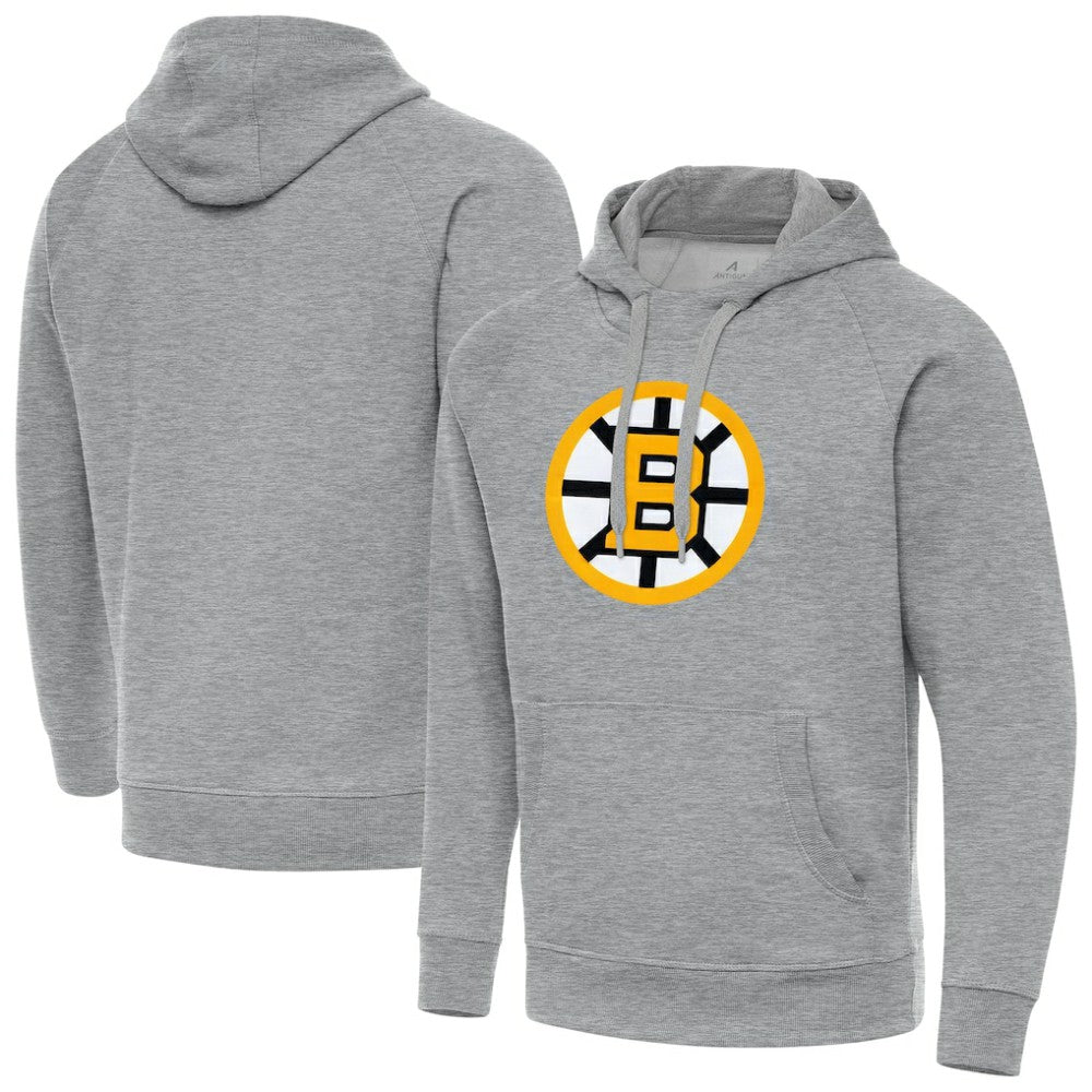 NHL Heather Gray Boston Bruins Antigua Victory Pullover Hoodie