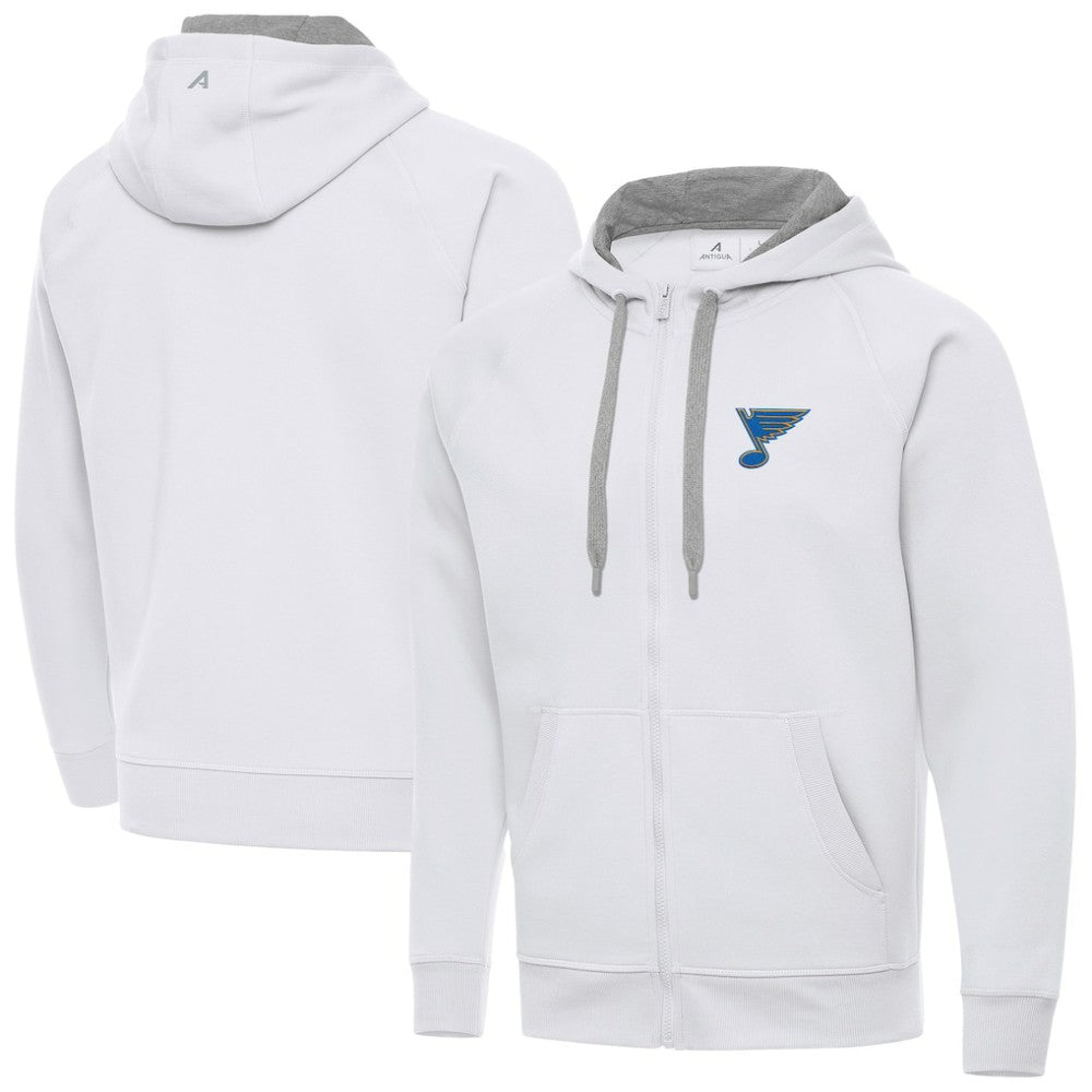 NHL White St. Louis Blues Antigua Victory Full-Zip Hoodie