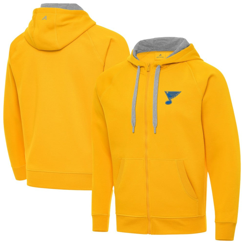 NHL Gold St. Louis Blues Antigua Victory Full-Zip Hoodie