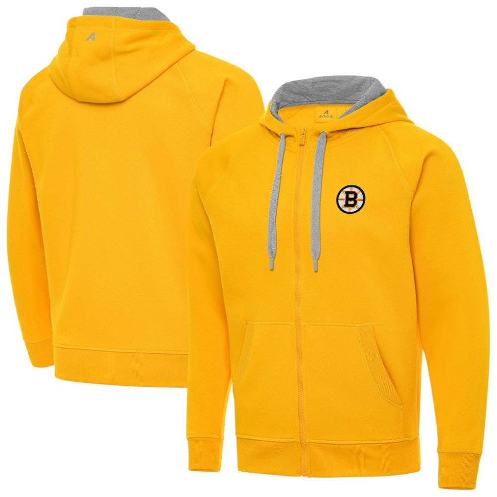 NHL Gold Boston Bruins Antigua Victory Full-Zip Hoodie