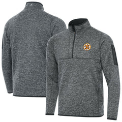 NHL Heather Black Boston Bruins Antigua Fortune Quarter-Zip Pullover Jacket