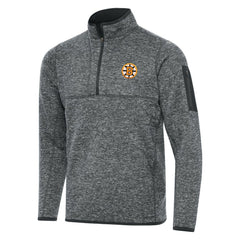 NHL Heather Black Boston Bruins Antigua Fortune Quarter-Zip Pullover Jacket