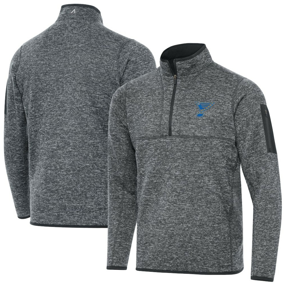 NHL Heather Gray St. Louis Blues Antigua Fortune Quarter-Zip Pullover Jacket