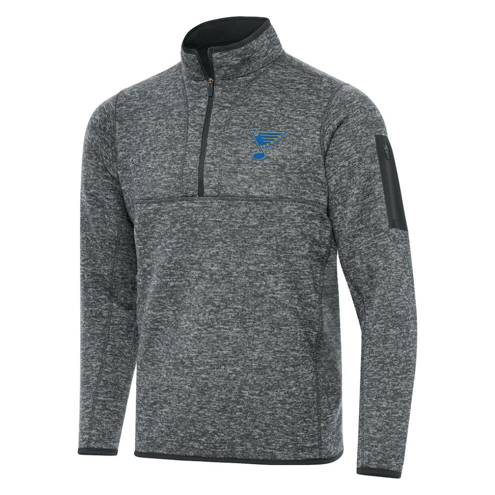 NHL Heather Gray St. Louis Blues Antigua Fortune Quarter-Zip Pullover Jacket
