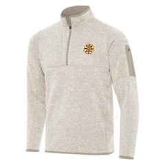 NHL Oatmeal Boston Bruins Antigua Fortune Quarter-Zip Pullover Jacket