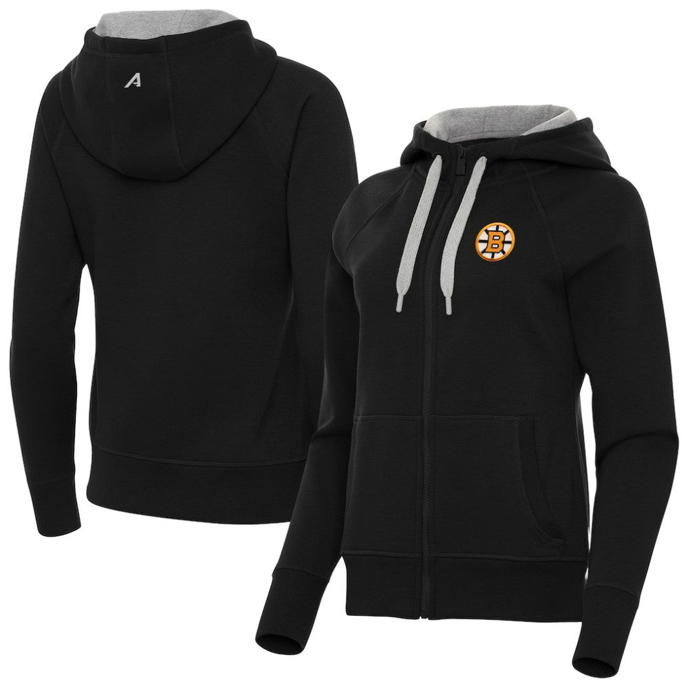 NHL Black Boston Bruins Antigua Women's Victory Full-Zip Hoodie