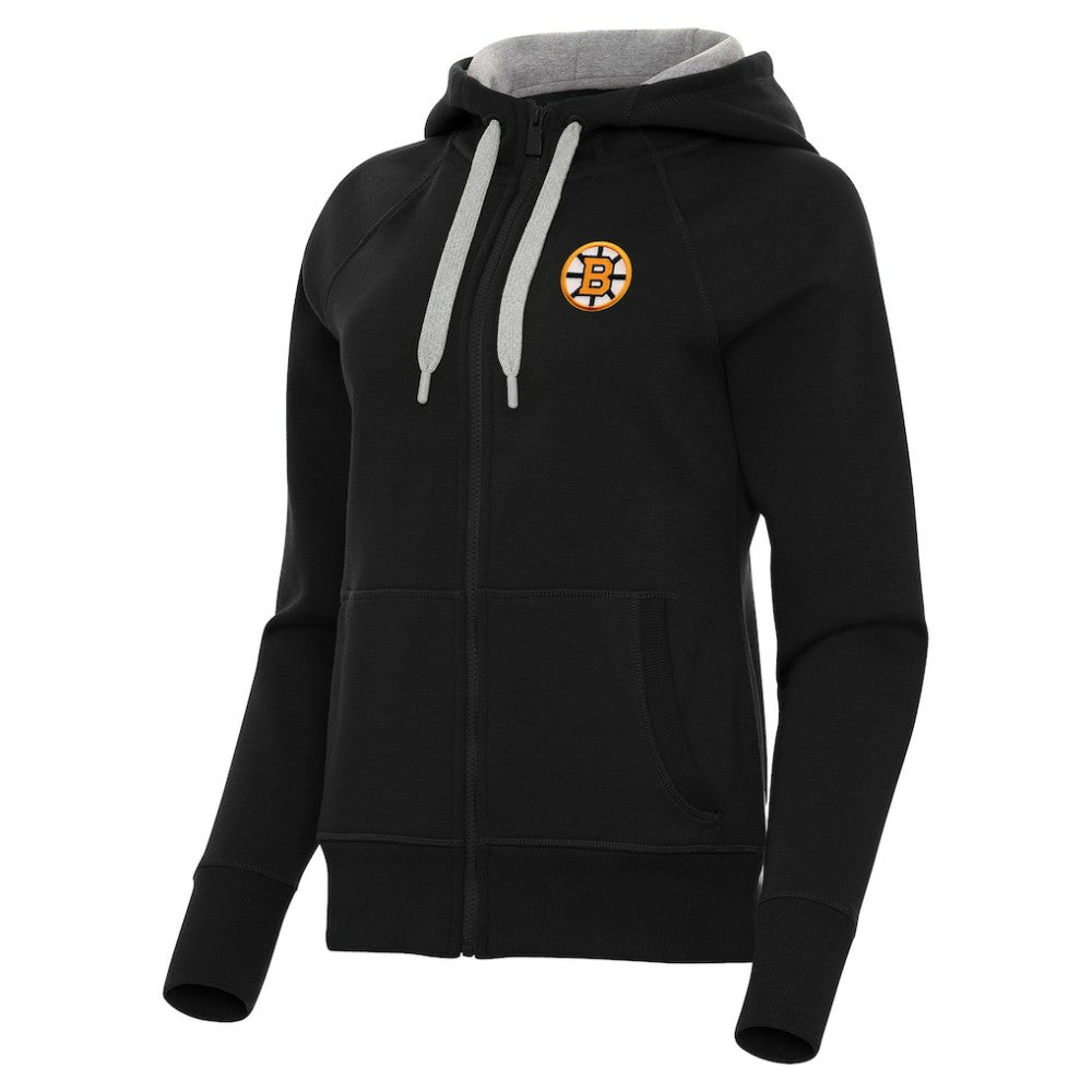 NHL Black Boston Bruins Antigua Women's Victory Full-Zip Hoodie
