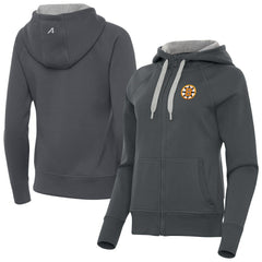 NHL Charcoal Boston Bruins Antigua Women's Victory Full-Zip Hoodie