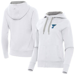 NHL White St. Louis Blues Antigua Women's Victory Full-Zip Hoodie