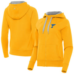 NHL Gold St. Louis Blues Antigua Women's Victory Full-Zip Hoodie