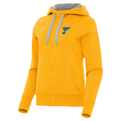 NHL Gold St. Louis Blues Antigua Women's Victory Full-Zip Hoodie
