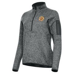 NHL Heather Black Boston Bruins Antigua Women's Fortune Half-Zip Pullover