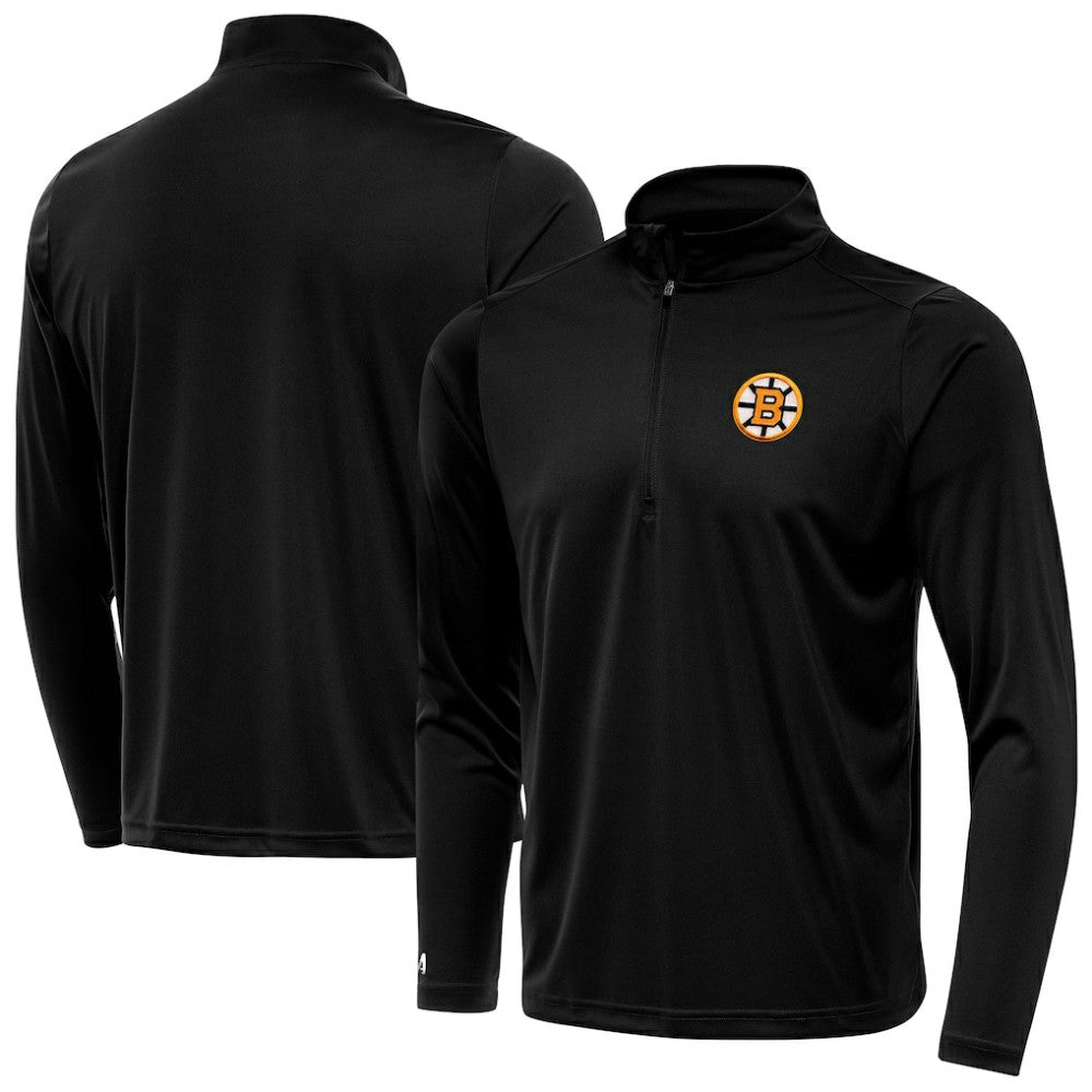 NHL Black Boston Bruins Antigua Tribute Lightweight Quarter-Zip Pullover