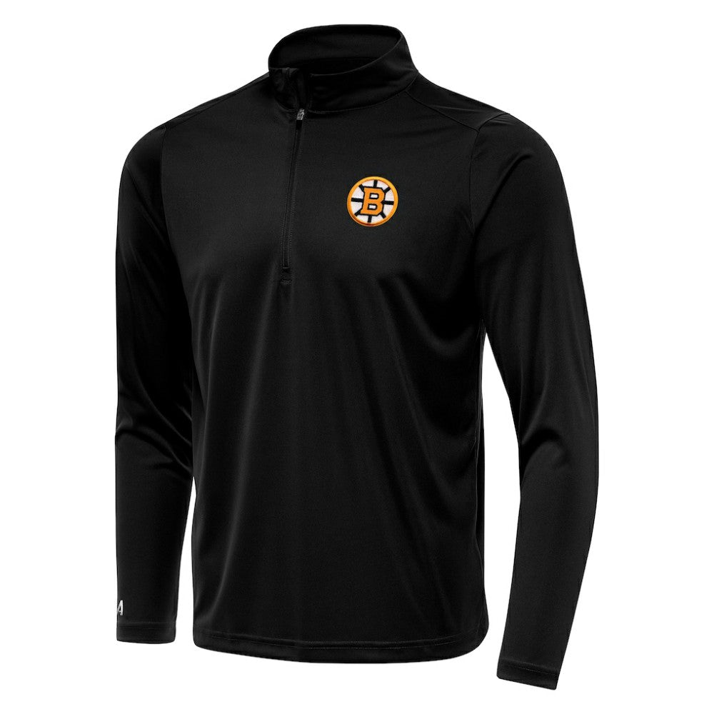 NHL Black Boston Bruins Antigua Tribute Lightweight Quarter-Zip Pullover