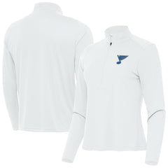 NHL White St. Louis Blues Antigua Women's Tribute Half-Zip Pullover