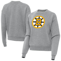 NHL Heather Gray Boston Bruins Antigua Women's Victory Pullover Sweatshirt