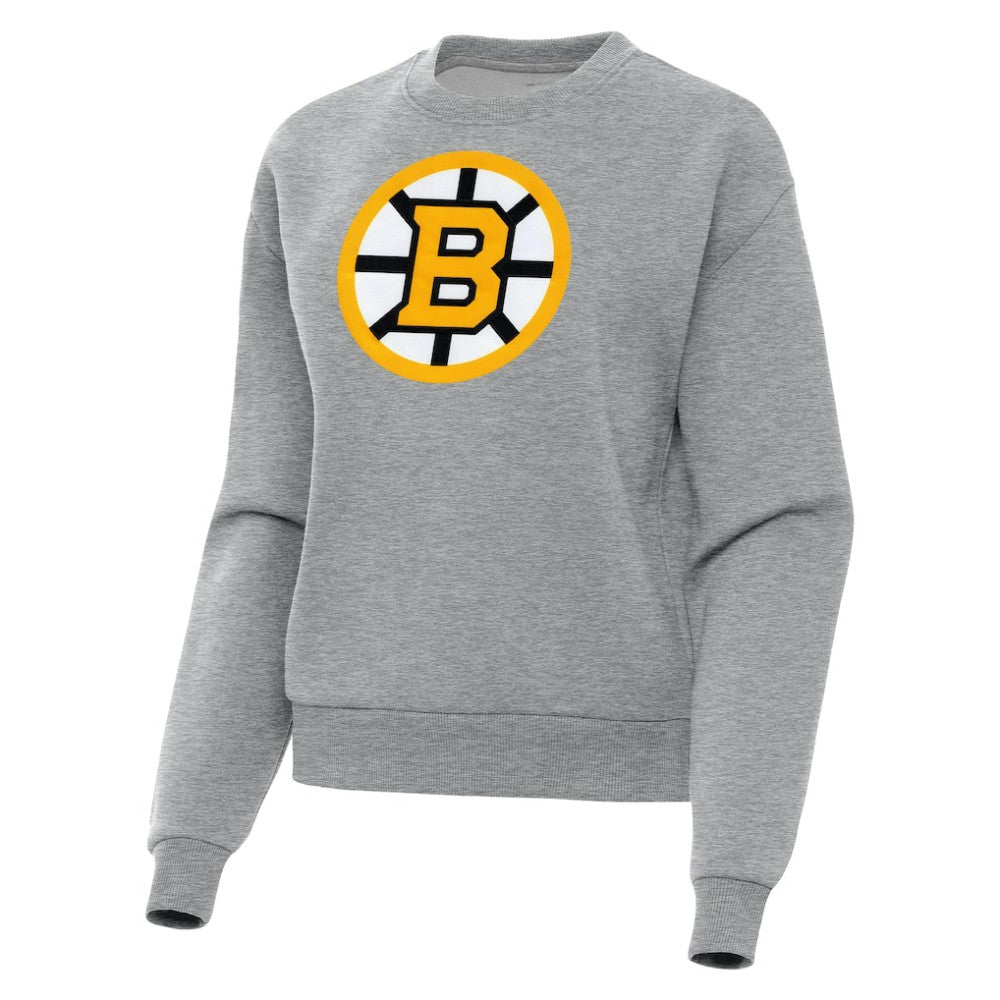 NHL Heather Gray Boston Bruins Antigua Women's Victory Pullover Sweatshirt