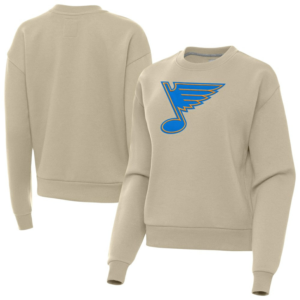 NHL Khaki St. Louis Blues Antigua Women's Victory Pullover Sweatshirt