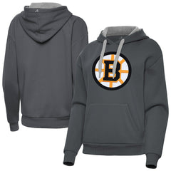 NHL Charcoal Boston Bruins Antigua Women's Victory Pullover Hoodie