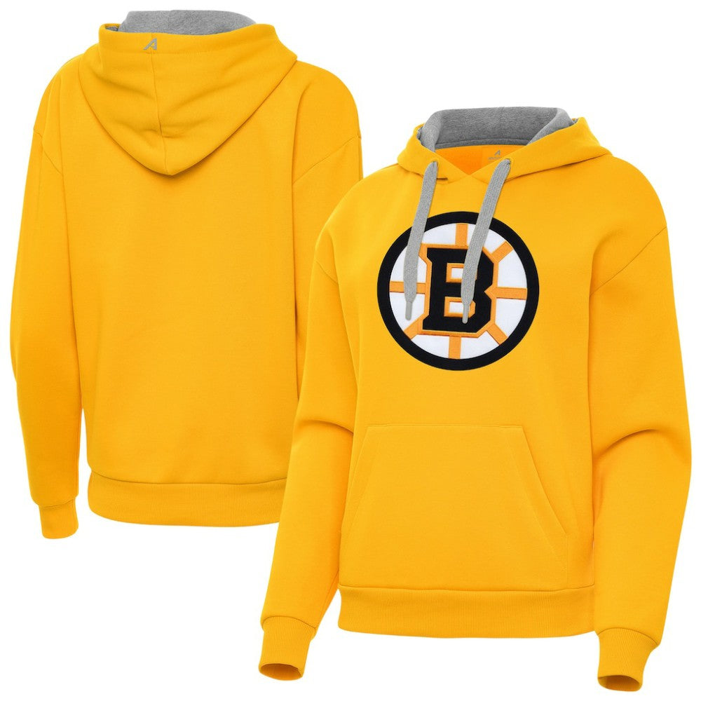 NHL Gold Boston Bruins Antigua Women's Victory Pullover Hoodie