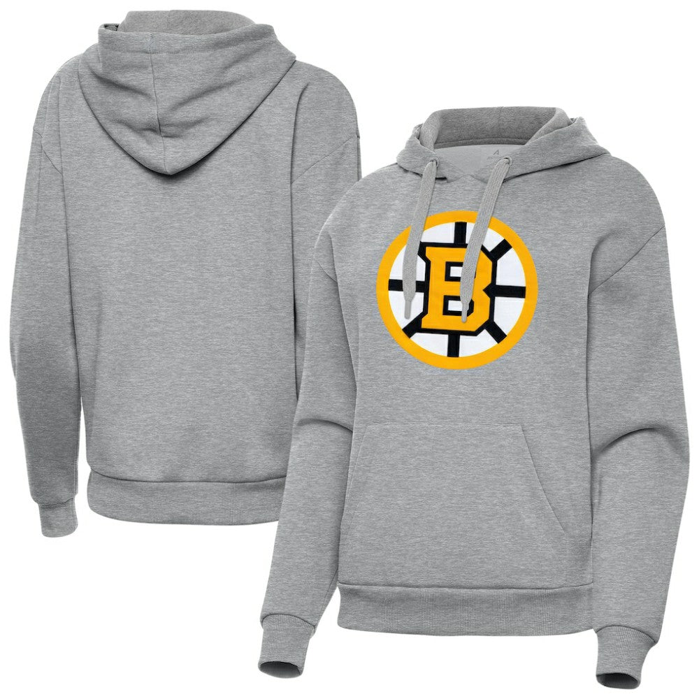 NHL Heather Gray Boston Bruins Antigua Women's Victory Pullover Hoodie