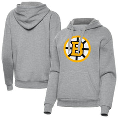 NHL Heather Gray Boston Bruins Antigua Women's Victory Pullover Hoodie