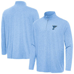 NHL Heather Blue St. Louis Blues Antigua Hunk Lightweight Quarter-Zip Pullover