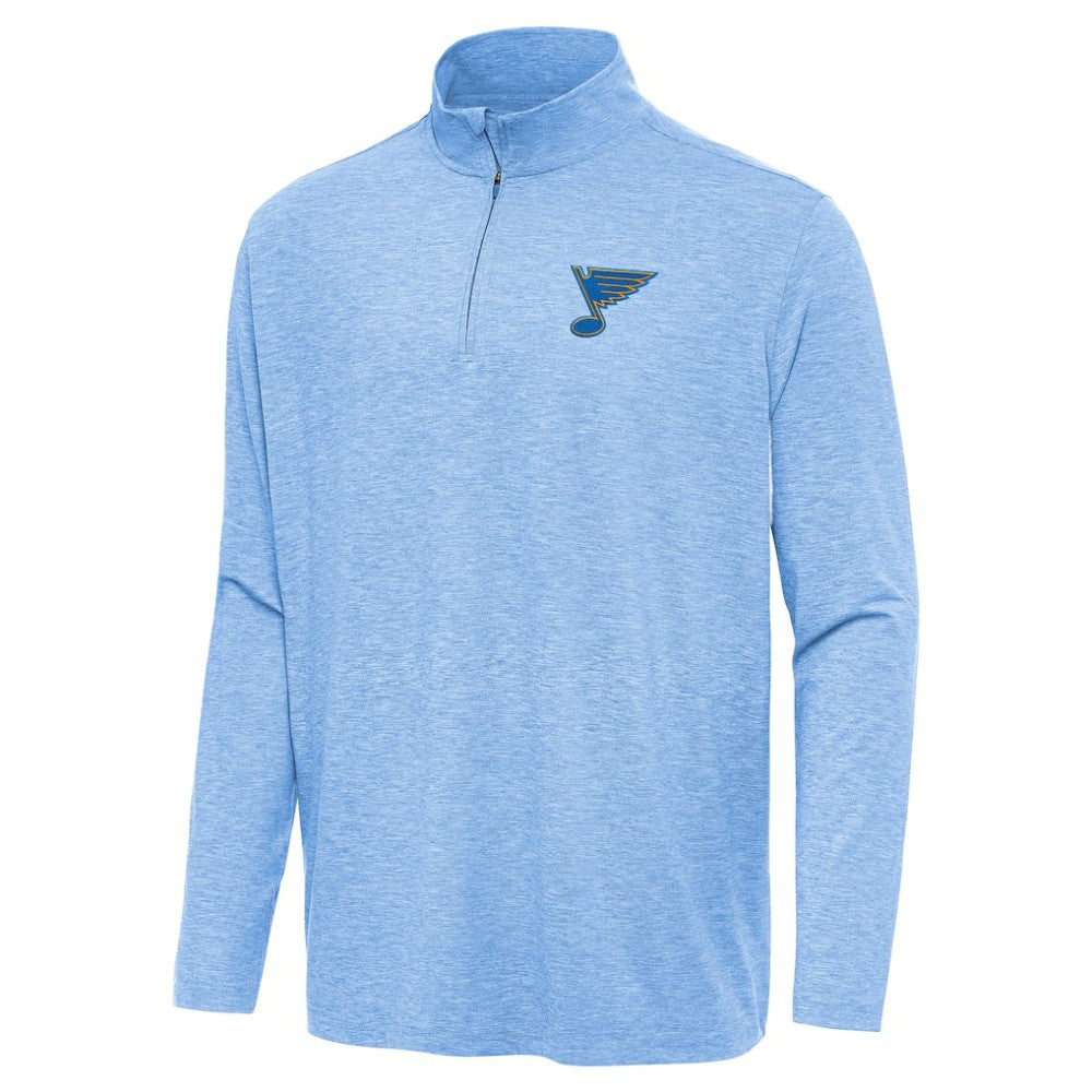 NHL Heather Blue St. Louis Blues Antigua Hunk Lightweight Quarter-Zip Pullover
