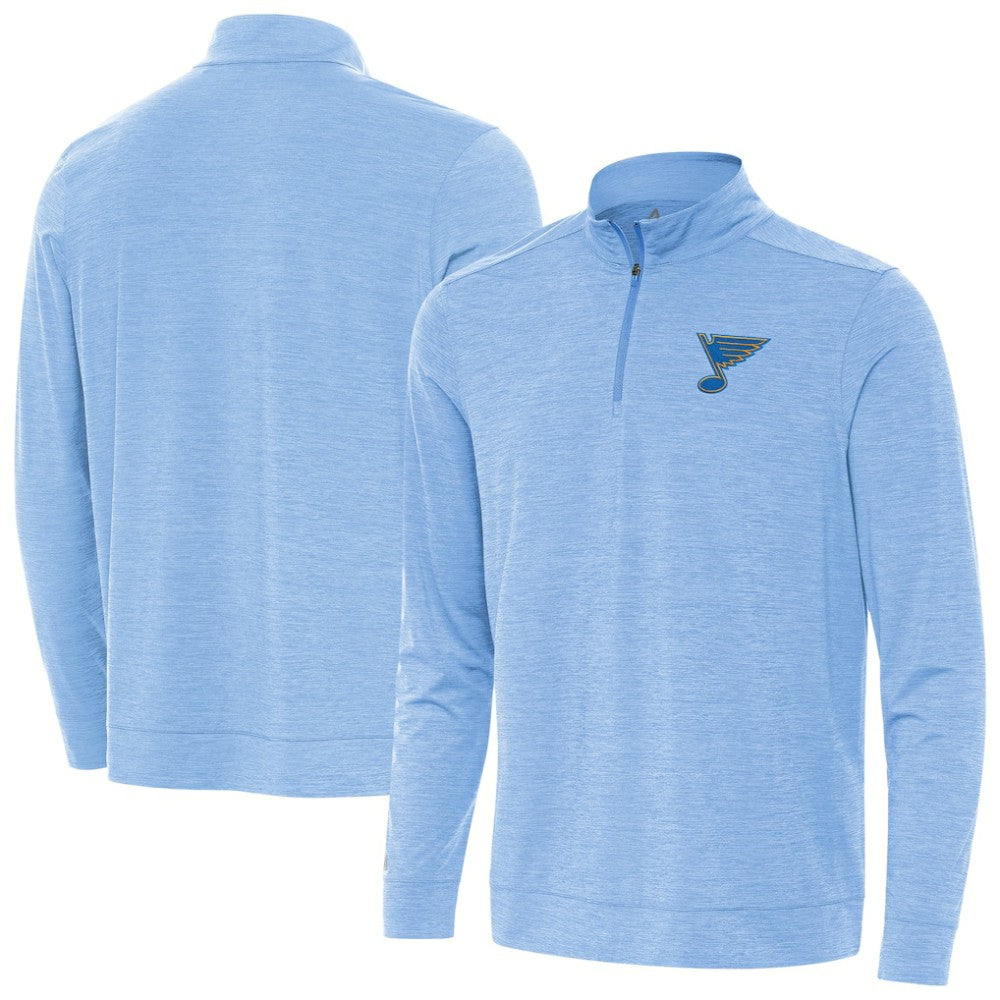 NHL Heather Blue St. Louis Blues Antigua Bright Quarter-Zip Pullover