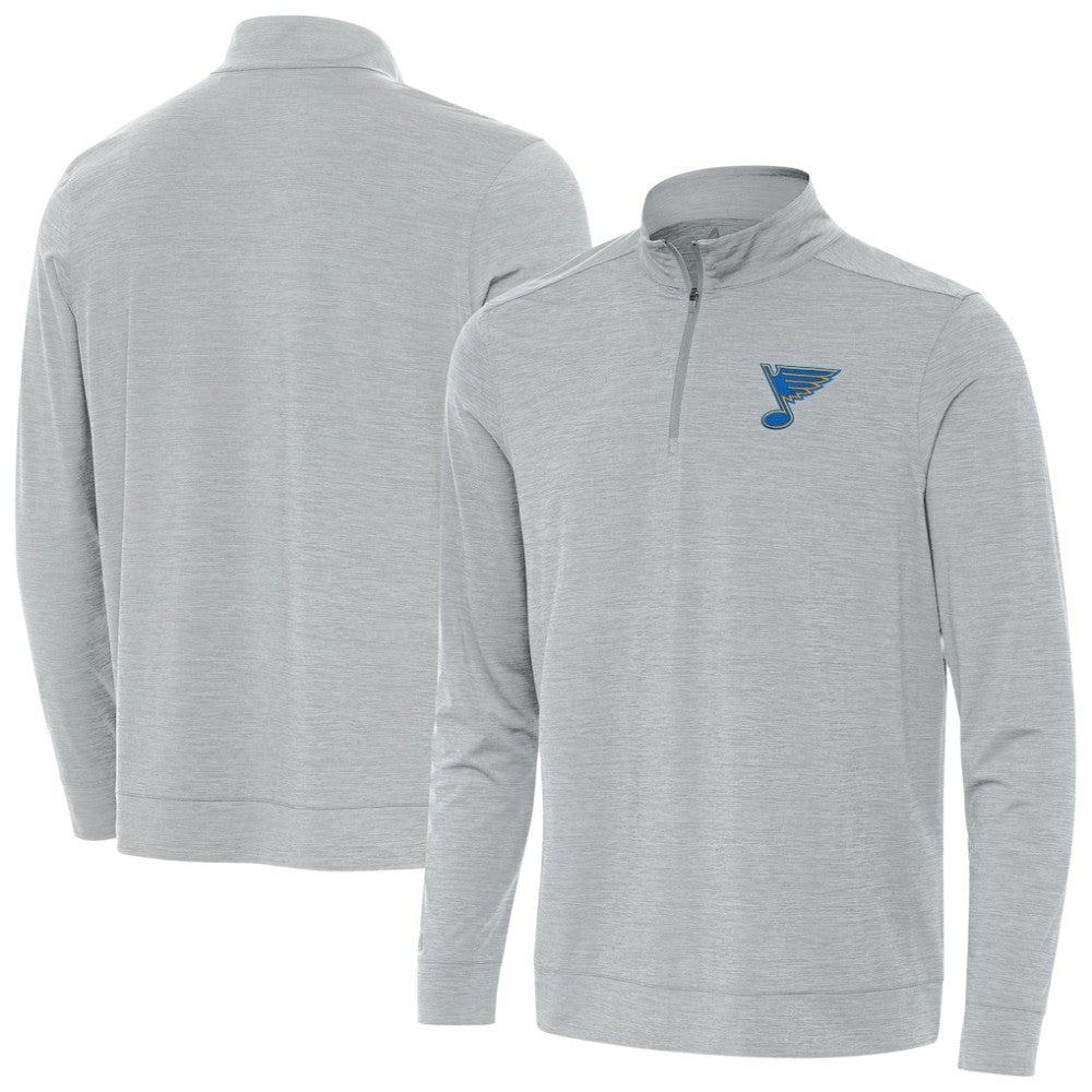 NHL Heather Gray St. Louis Blues Antigua Bright Quarter-Zip Pullover