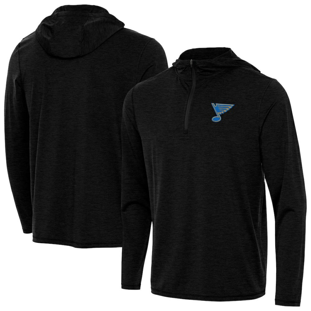 NHL Heather Black St. Louis Blues Antigua Tidy Quarter-Zip Hoodie
