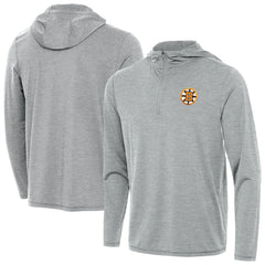 NHL Heather Gray Boston Bruins Antigua Tidy Quarter-Zip Hoodie