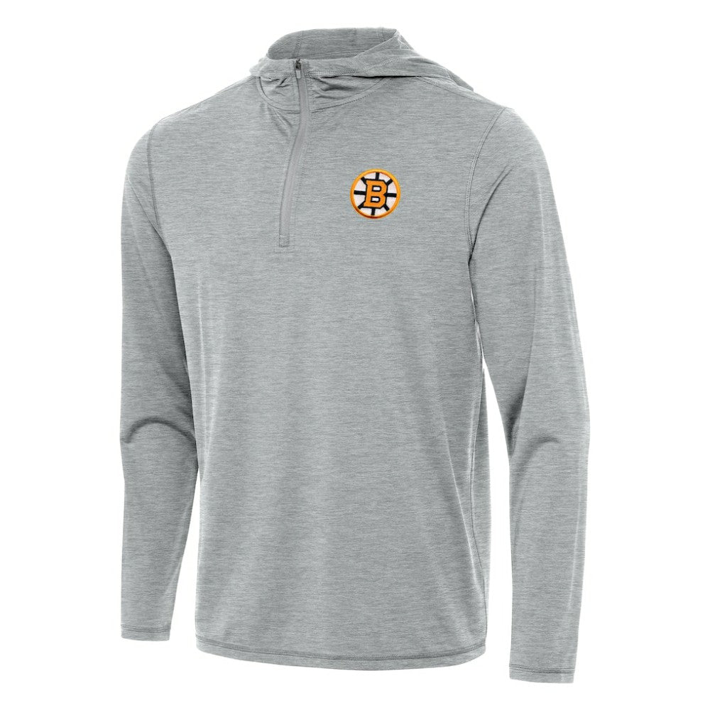NHL Heather Gray Boston Bruins Antigua Tidy Quarter-Zip Hoodie