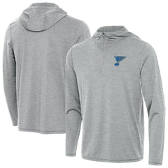 NHL Heather Gray St. Louis Blues Antigua Tidy Quarter-Zip Hoodie