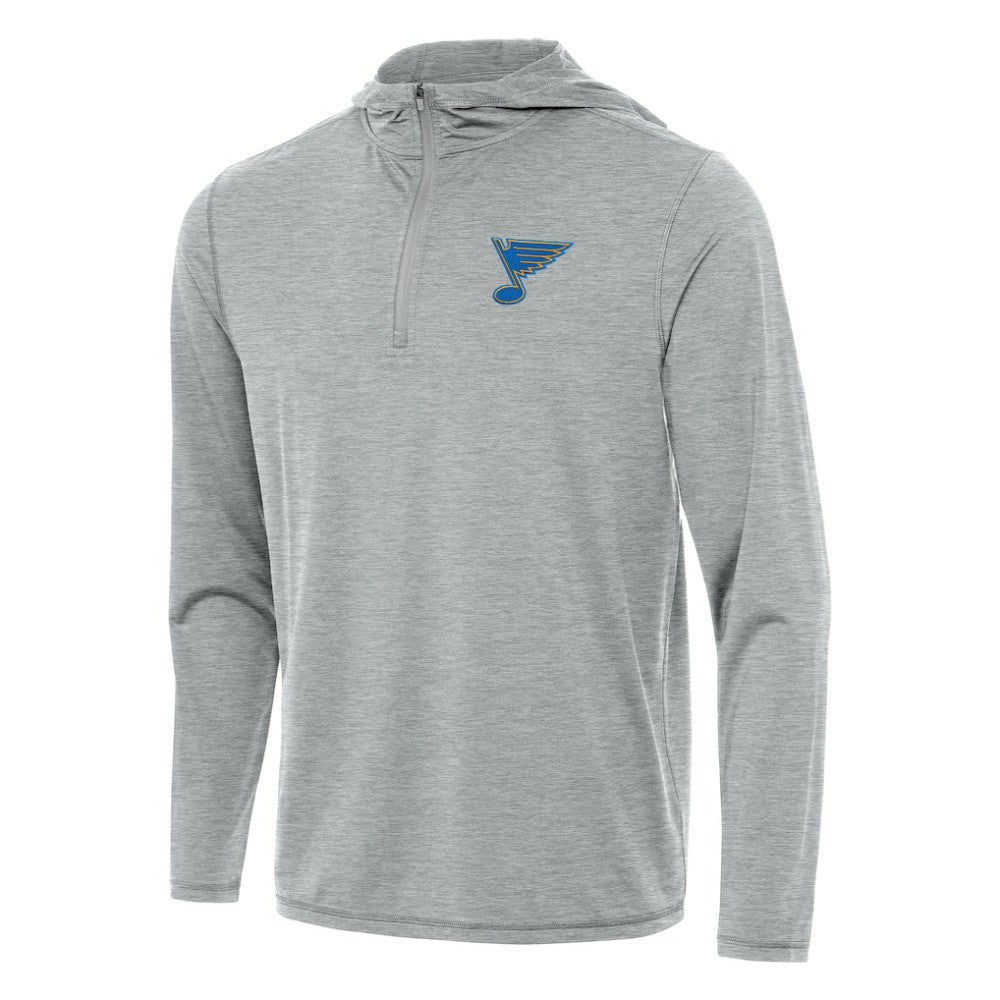 NHL Heather Gray St. Louis Blues Antigua Tidy Quarter-Zip Hoodie