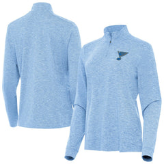 NHL Heather Blue St. Louis Blues Antigua Mentor Long Sleeve Quarter-Zip Mock Polo
