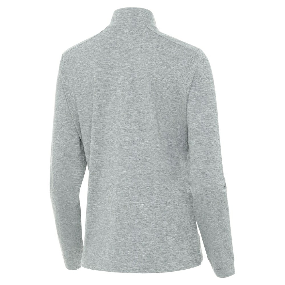 NHL Heather Gray Boston Bruins Antigua Mentor Long Sleeve Quarter-Zip Mock Polo