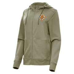NHL Olive Boston Bruins Antigua Women's Seeker Full-Zip Hoodie
