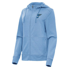 NHL Heather Blue St. Louis Blues Antigua Women's Seeker Full-Zip Hoodie