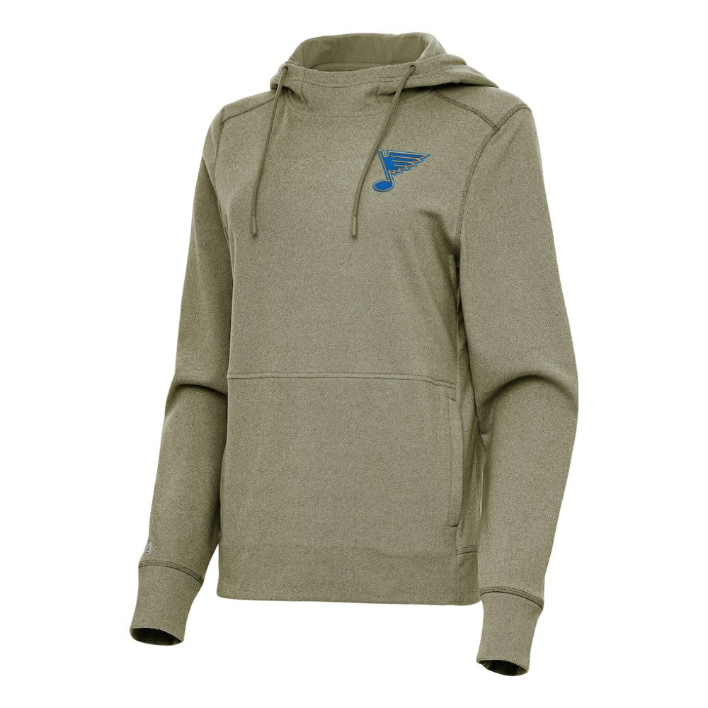 NHL Olive St. Louis Blues Antigua Women's Justice Pullover Hoodie